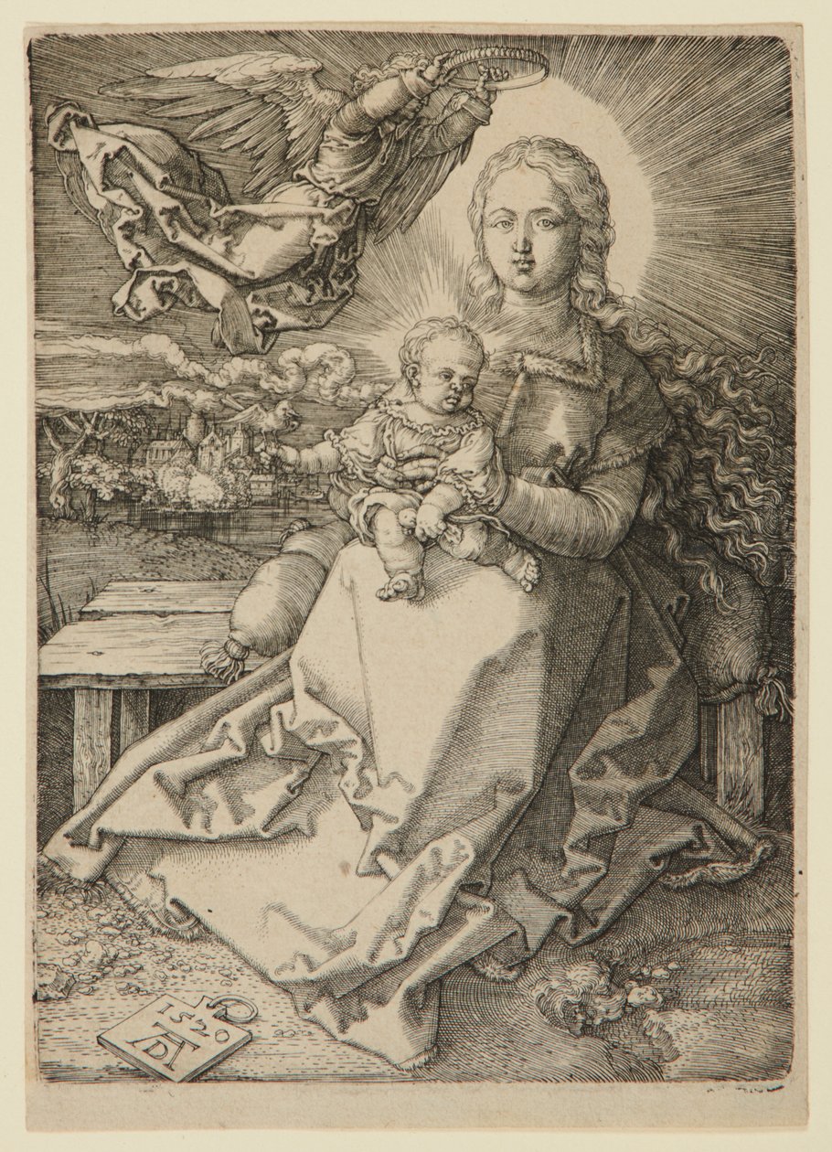 Enkelin kruunaama Madonna tekijältä Albrecht Dürer