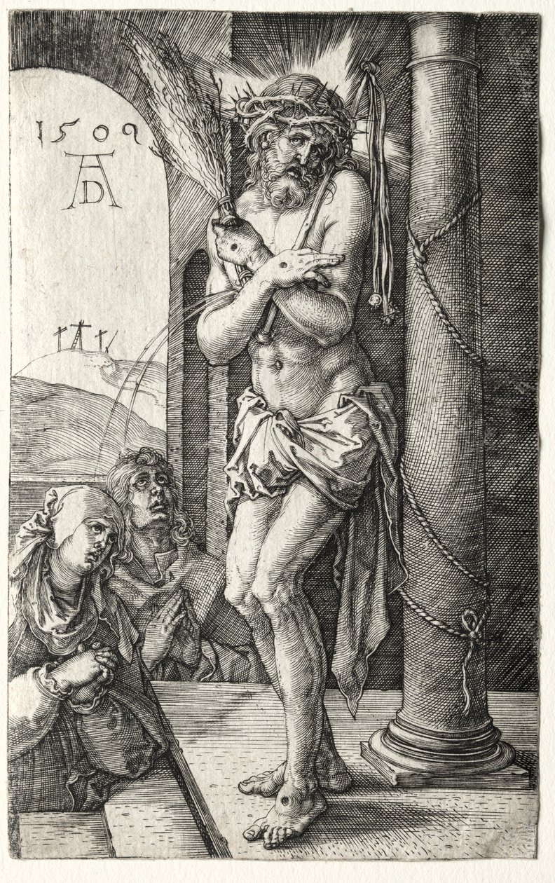 Surun mies pylvään luona tekijältä Albrecht Dürer