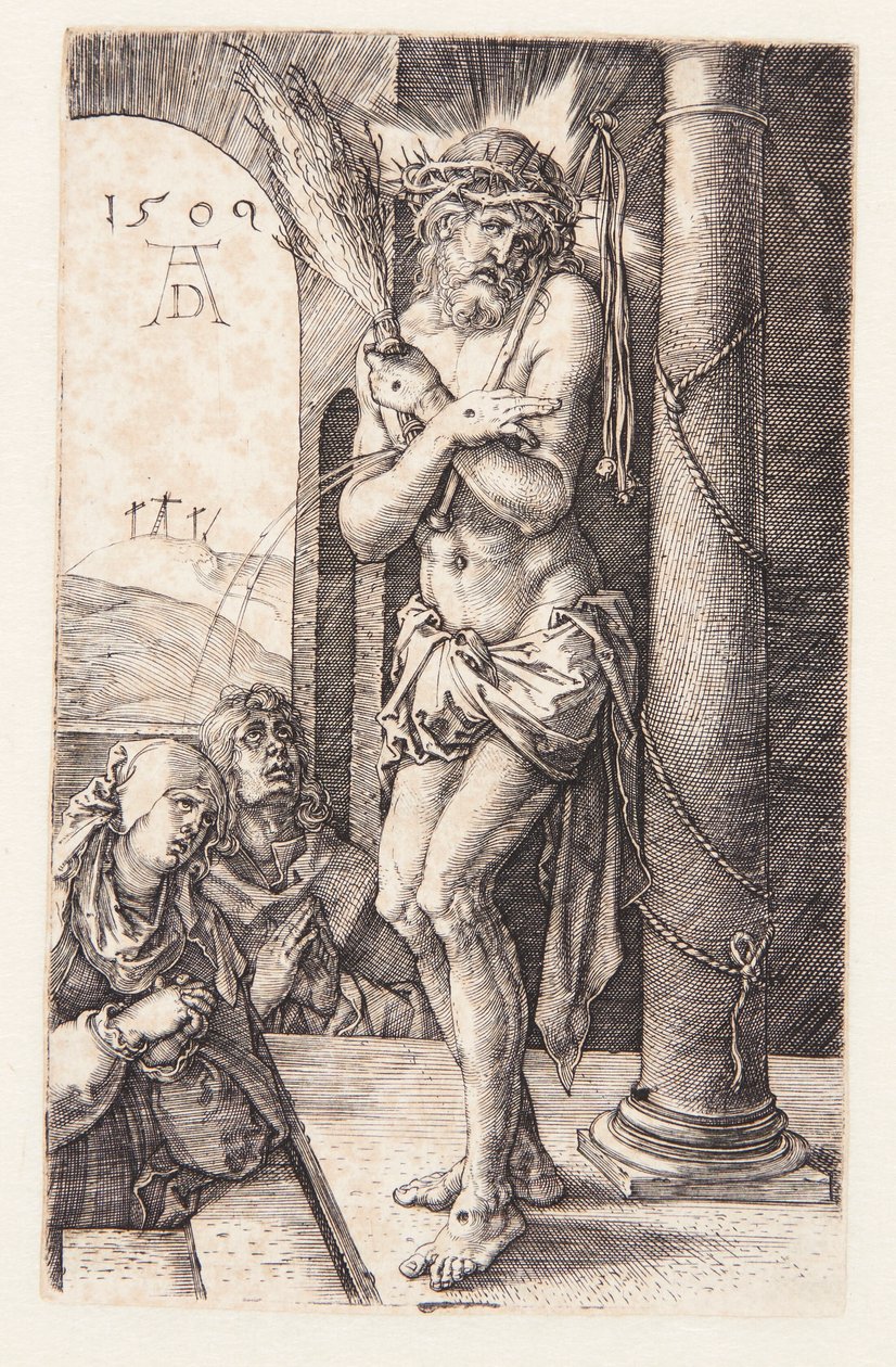 Kärsimysten mies pylvään äärellä tekijältä Albrecht Dürer