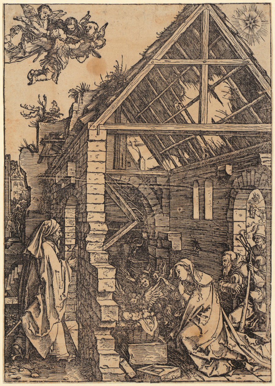 Maria kuunsirpillä, sarjan ”Marian elämä” 1. lehti tekijältä Albrecht Dürer