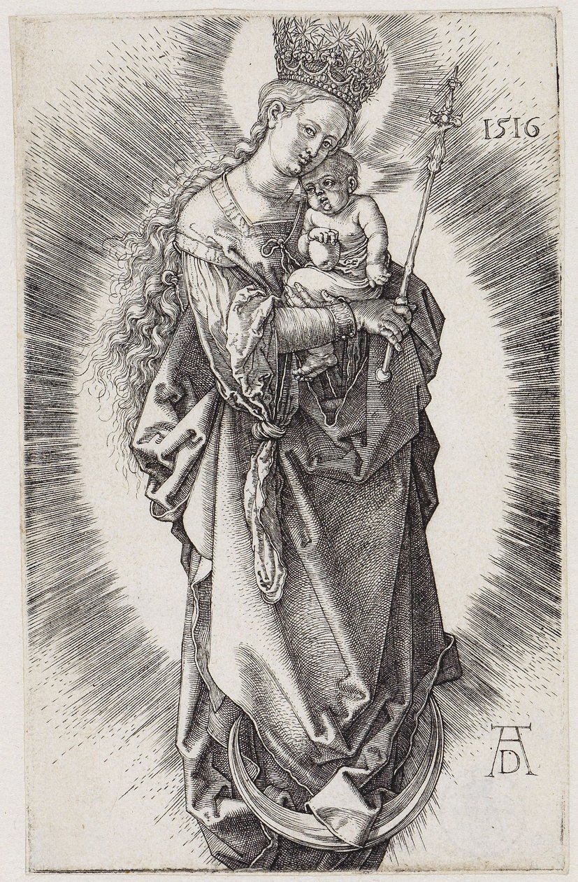 Maria valtikan ja tähtikruunun kanssa tekijältä Albrecht Dürer