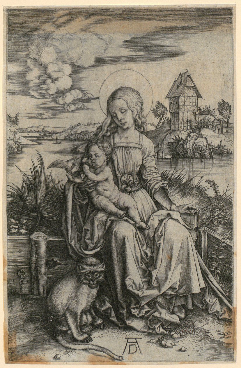 Neitsyt Maria ja marakatti tekijältä Albrecht Dürer