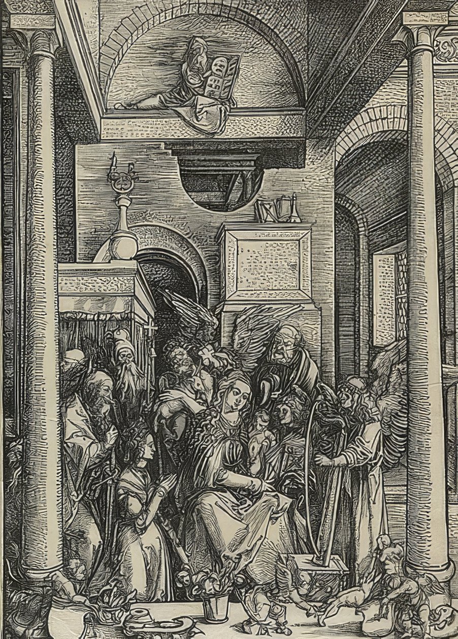 Marienleben: Marian palvonta. 1502 tekijältä Albrecht Dürer