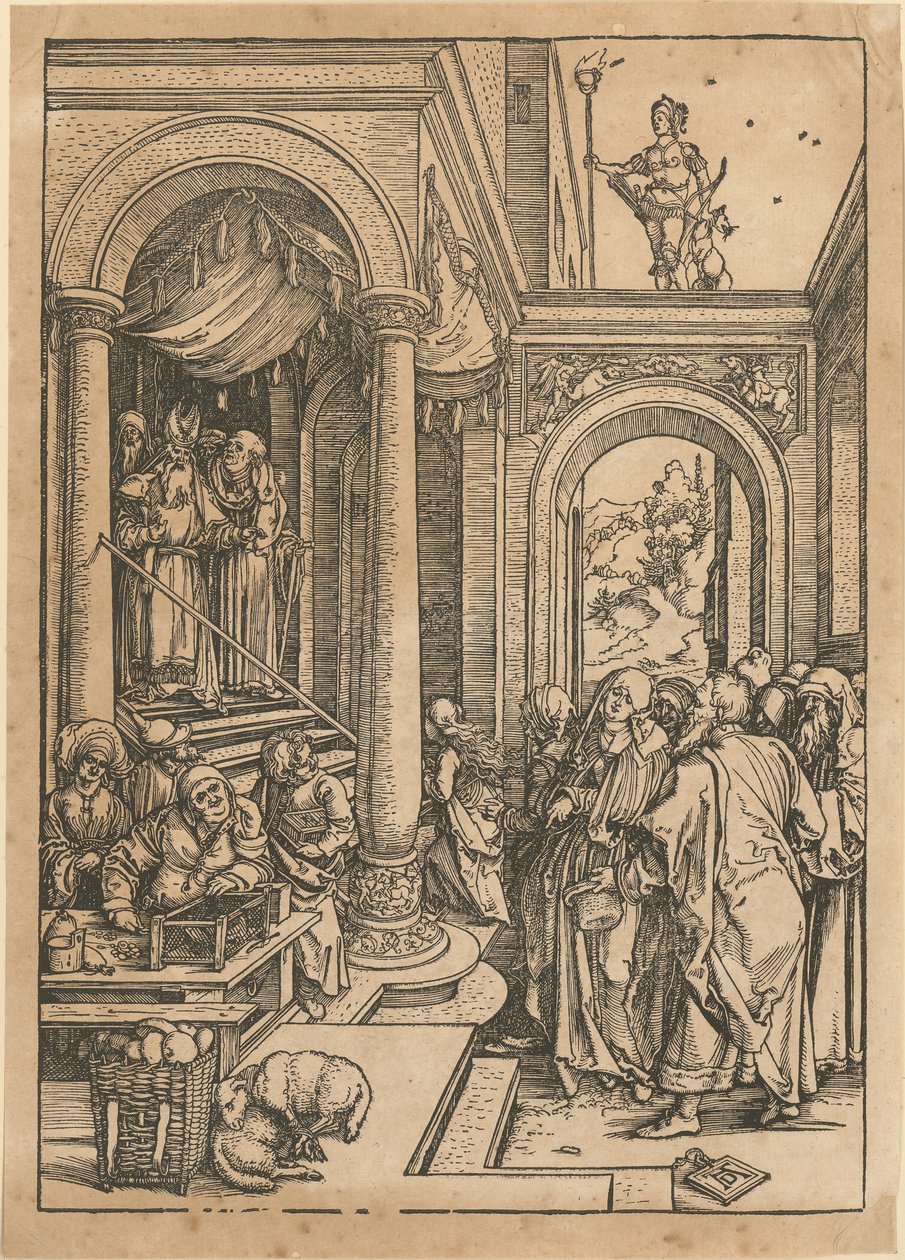 Neitsyt Marian temppelimatka, sarjan ”Neitsyt Marian elämä” 6. kuva tekijältä Albrecht Dürer
