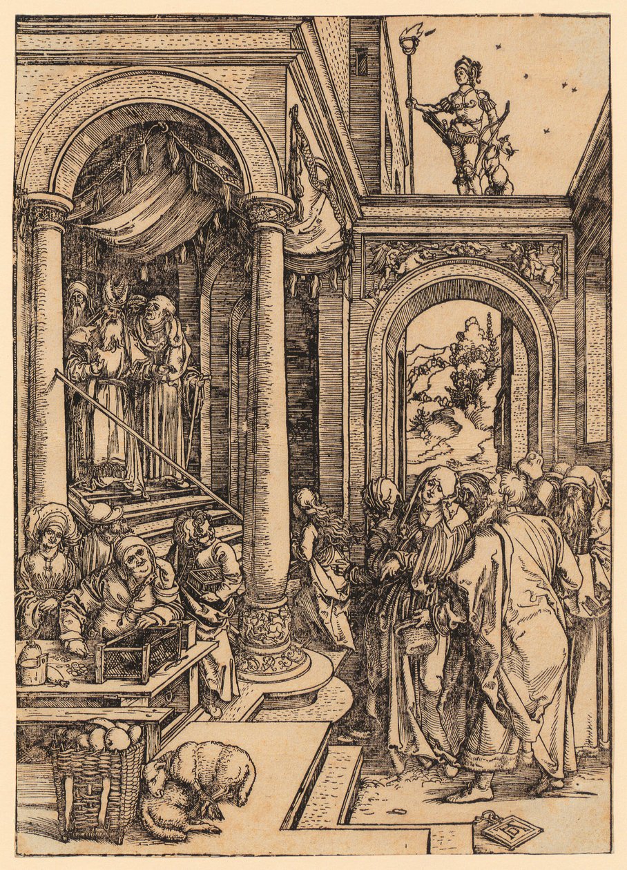Neitsyt Marian temppelimatka, sarjan ”Neitsyt Marian elämä” 6. kuva tekijältä Albrecht Dürer