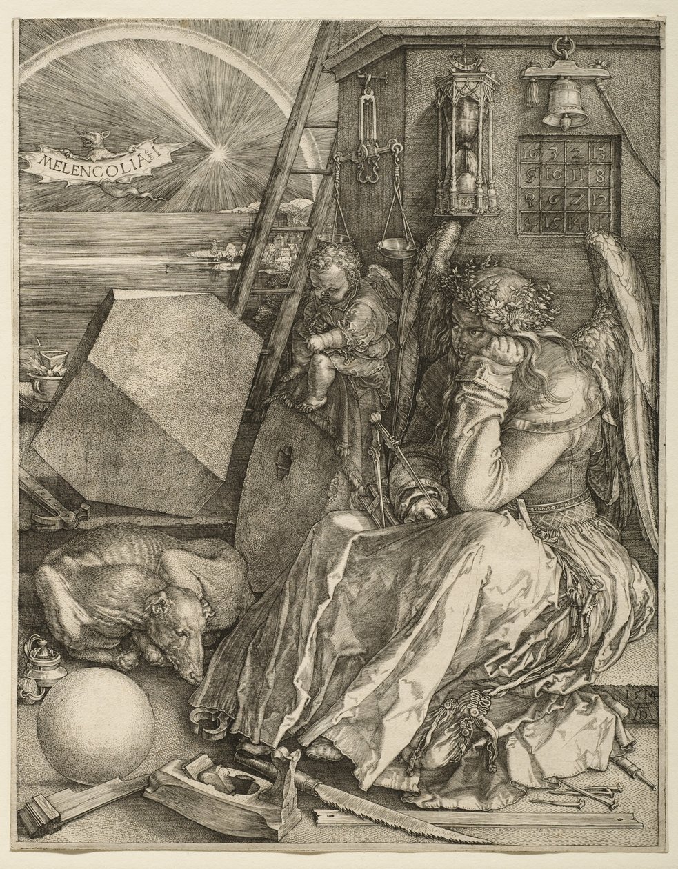 Melencolia I, 1514 tekijältä Albrecht Dürer