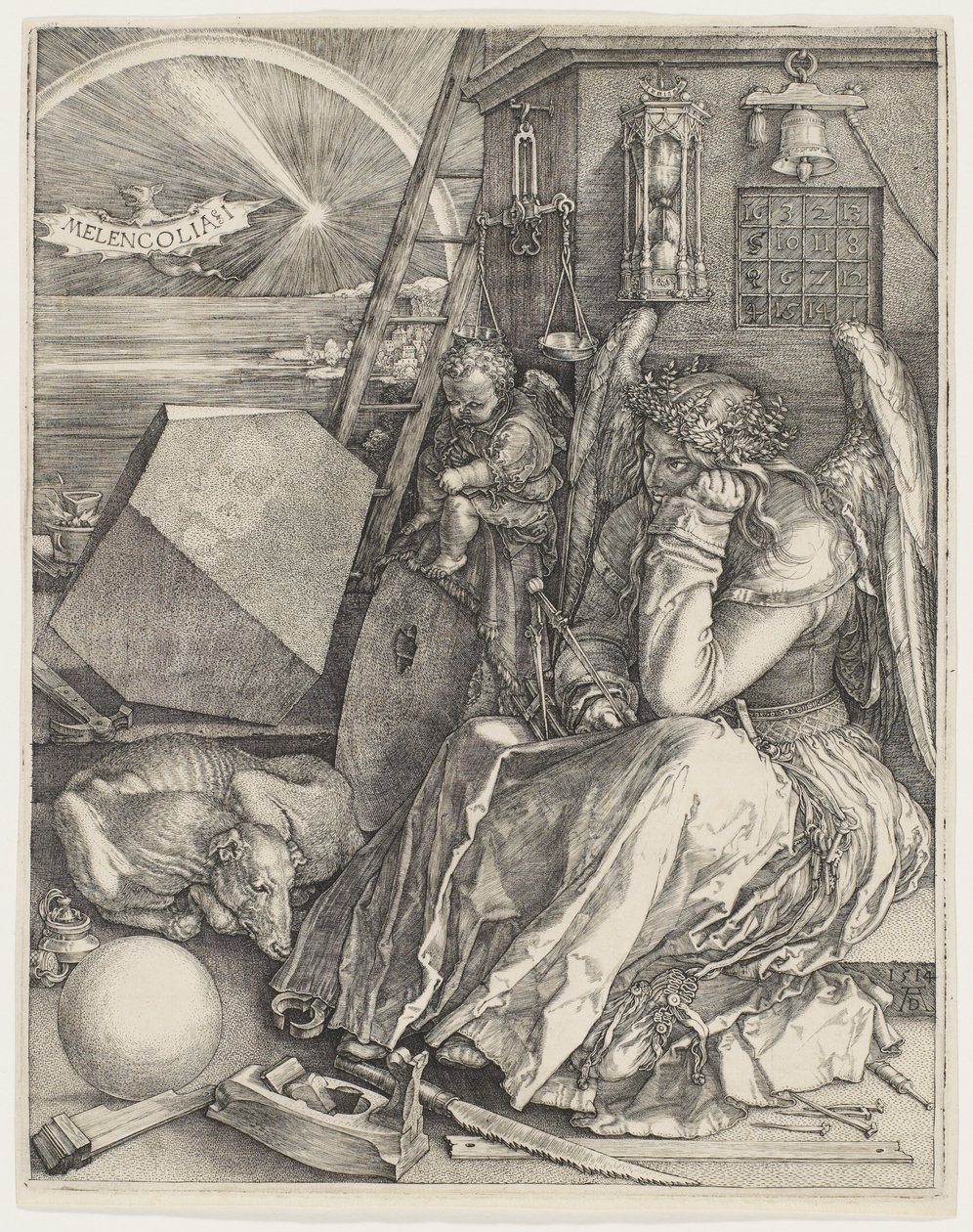 Melencolia I, 1514 tekijältä Albrecht Dürer