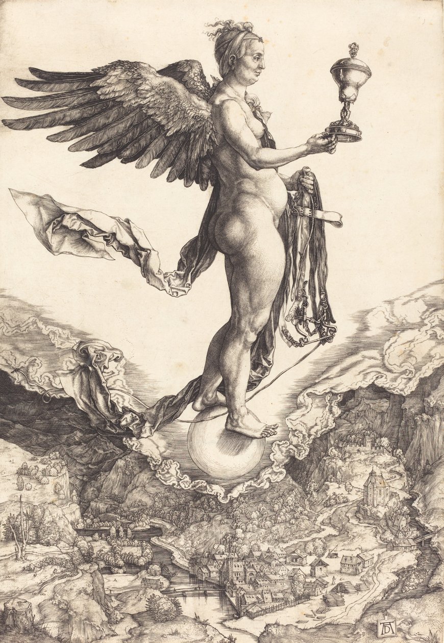 Nemesis Suuri onni, n. 15011502. tekijältä Albrecht Dürer