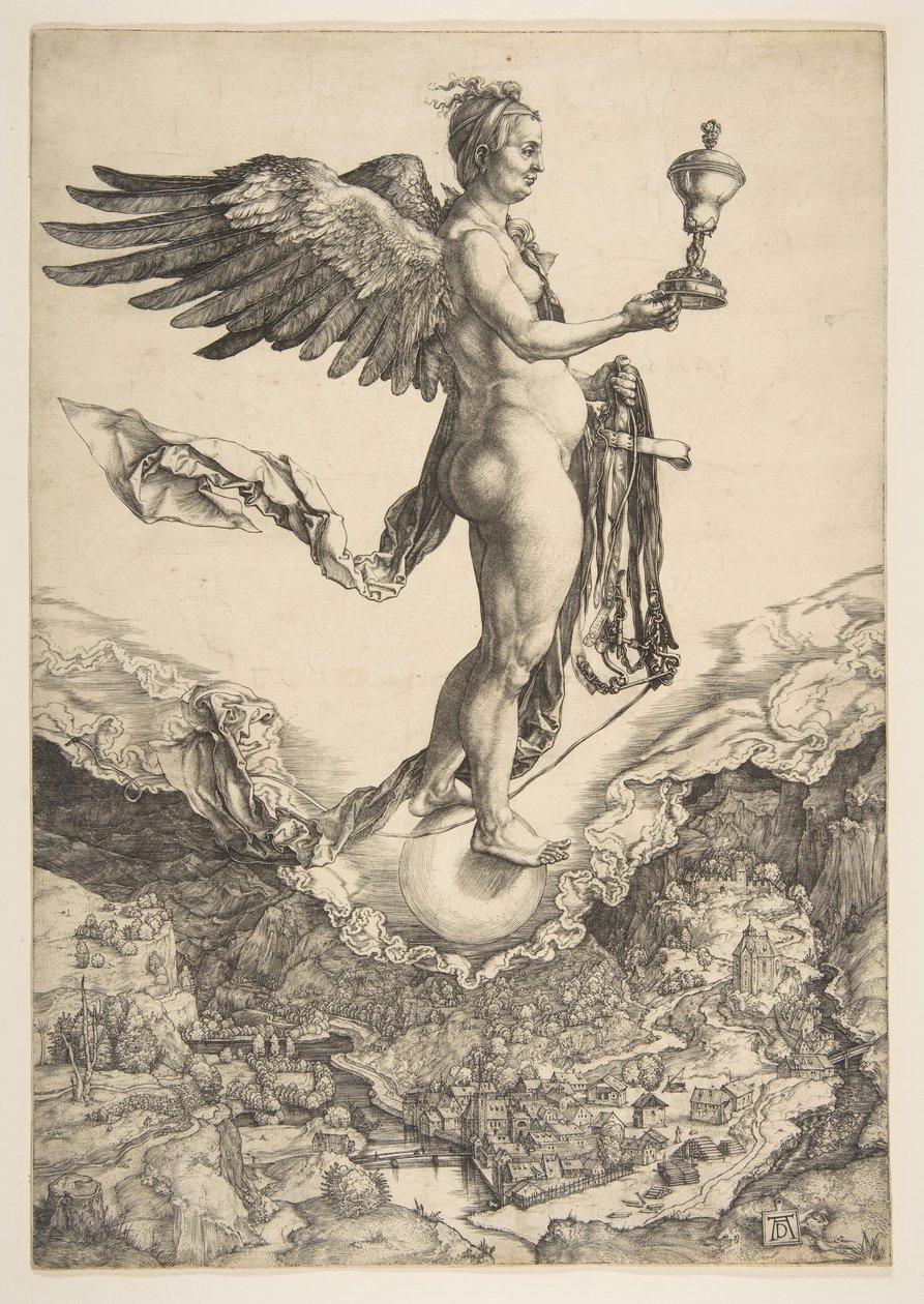 Nemesis Suuri onni, n. 1501. tekijältä Albrecht Dürer