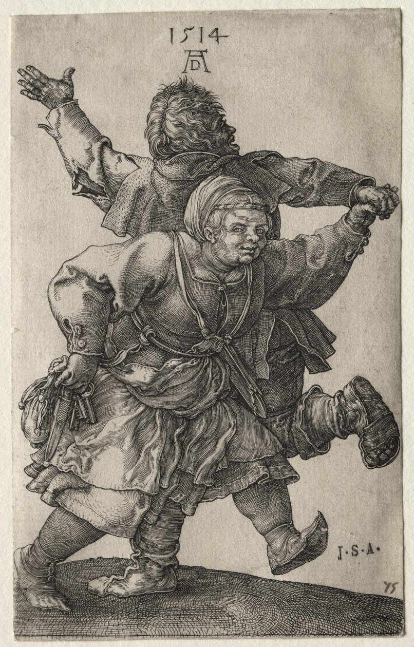 Tanssiva talonpoikaispari tekijältä Albrecht Dürer