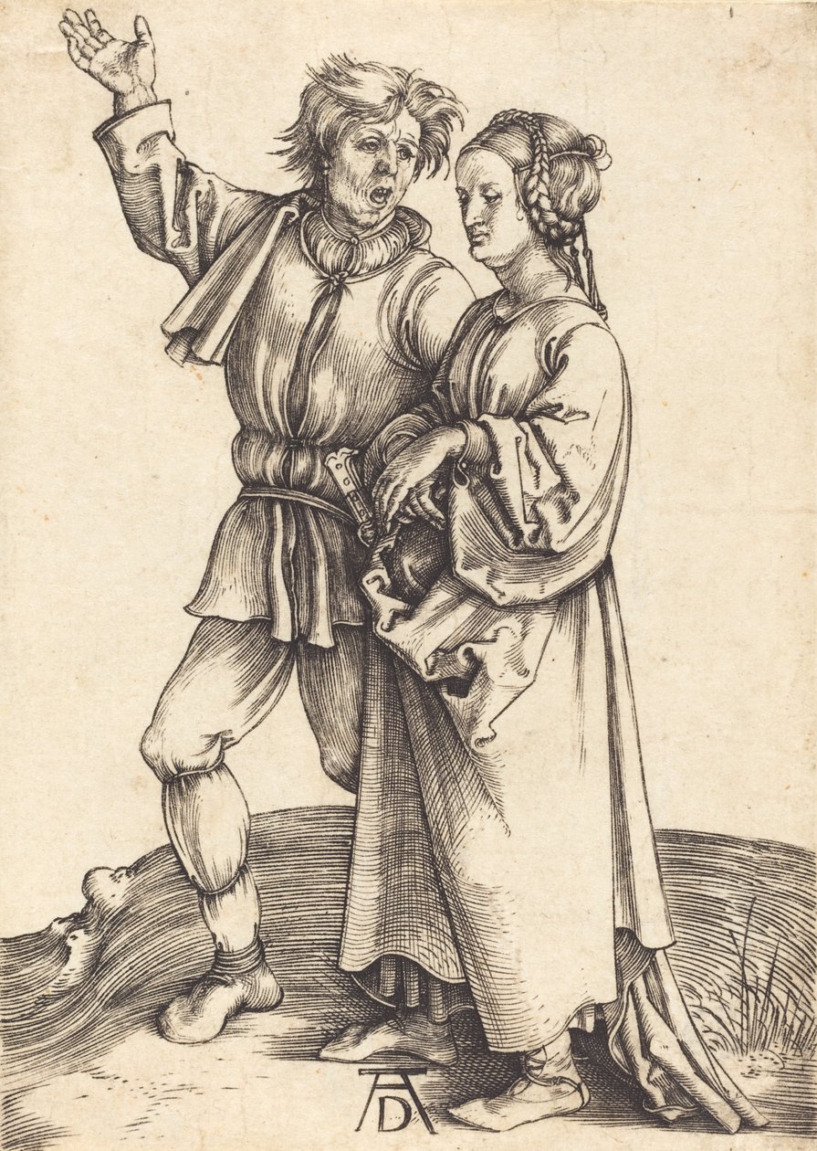 Talonpoika ja hänen vaimonsa, n. 14971498. tekijältä Albrecht Dürer