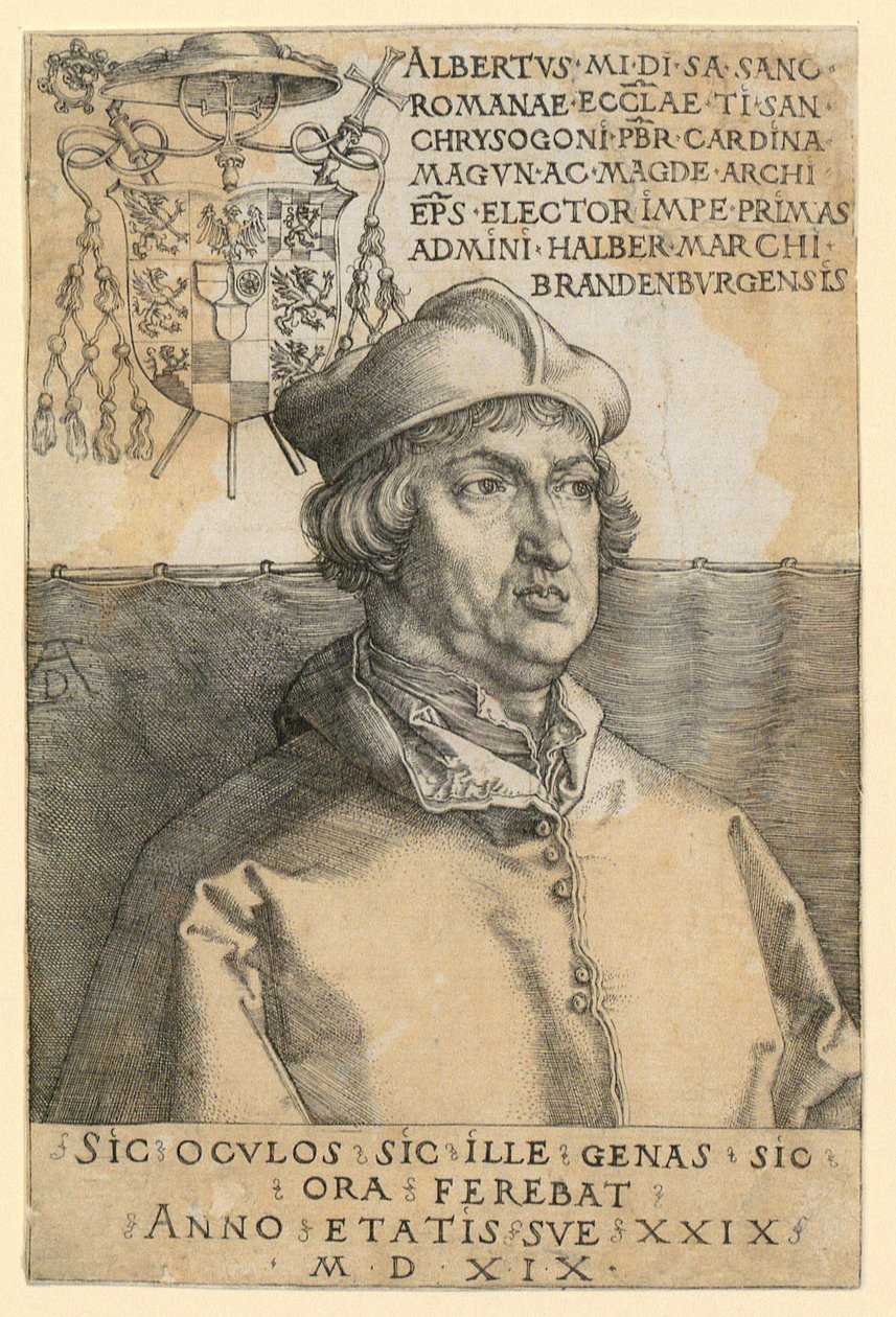 Kardinaali Albrecht von Brandenburgin muotokuva tekijältä Albrecht Dürer