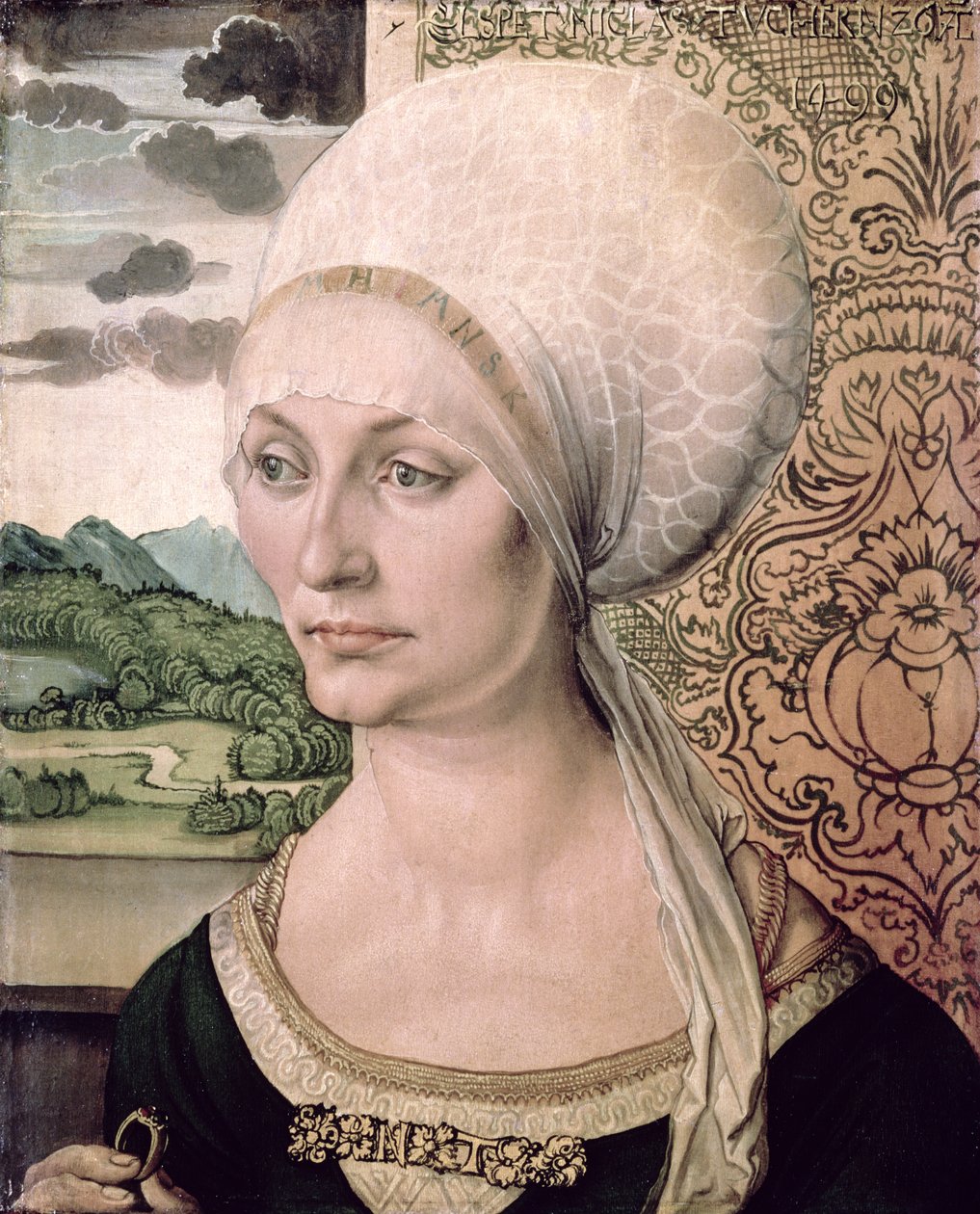 Elsbeth Tucherin muotokuva, 1499 tekijältä Albrecht Dürer