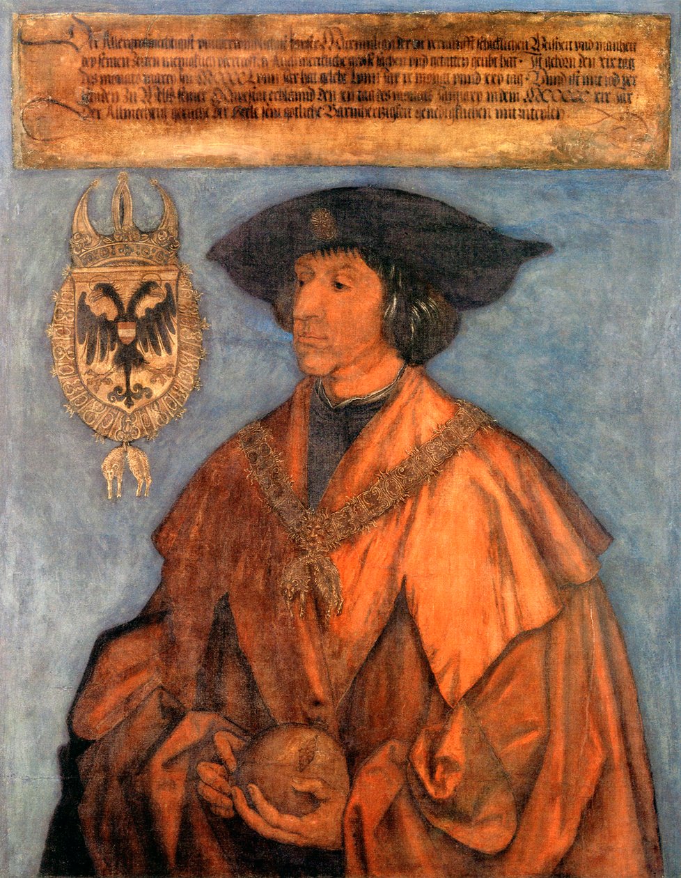 Keisari Maximilian I:n muotokuva 1459-1519, n. 1512 tekijältä Albrecht Dürer