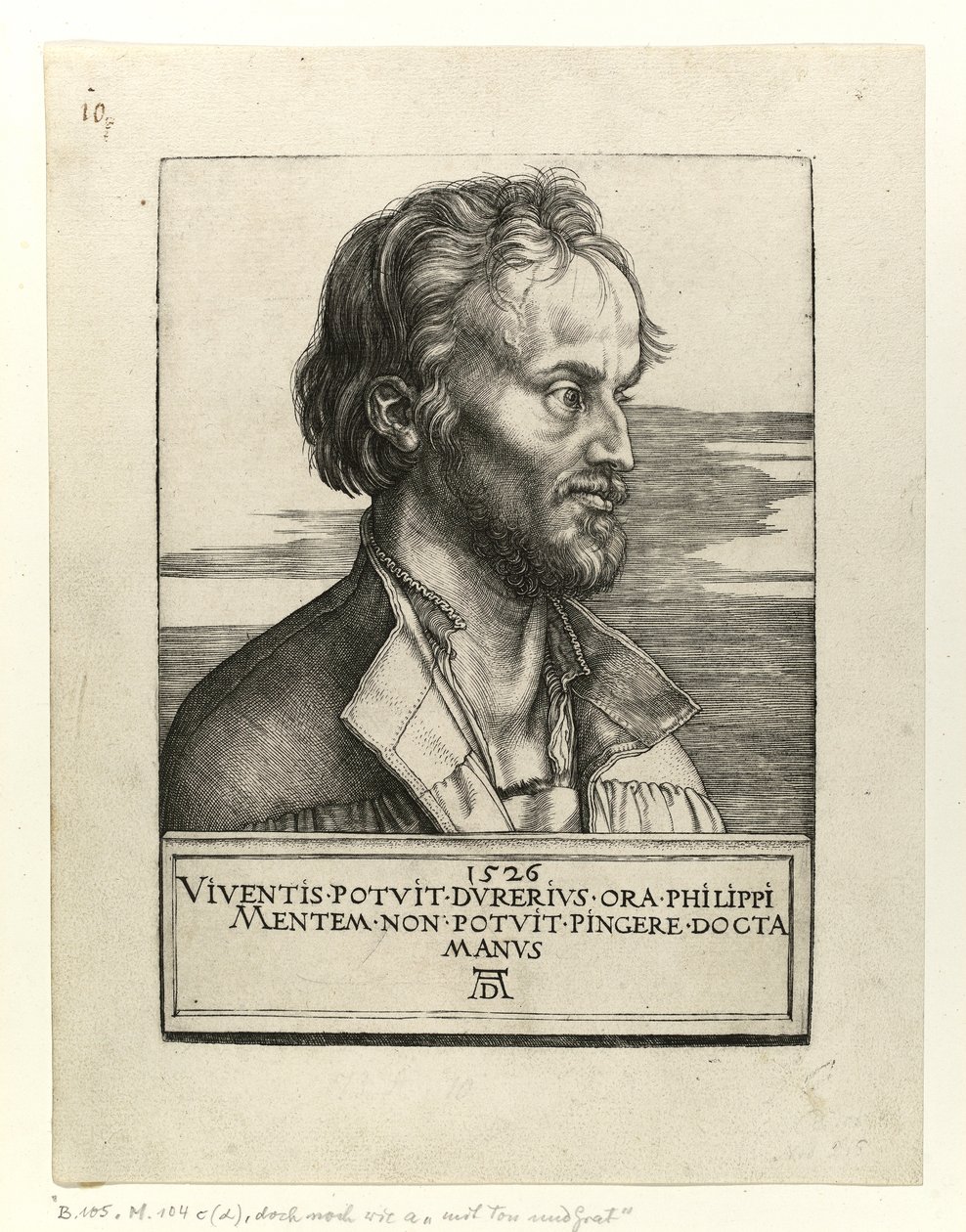 Philip Melanchthonin muotokuva, 1526 tekijältä Albrecht Dürer
