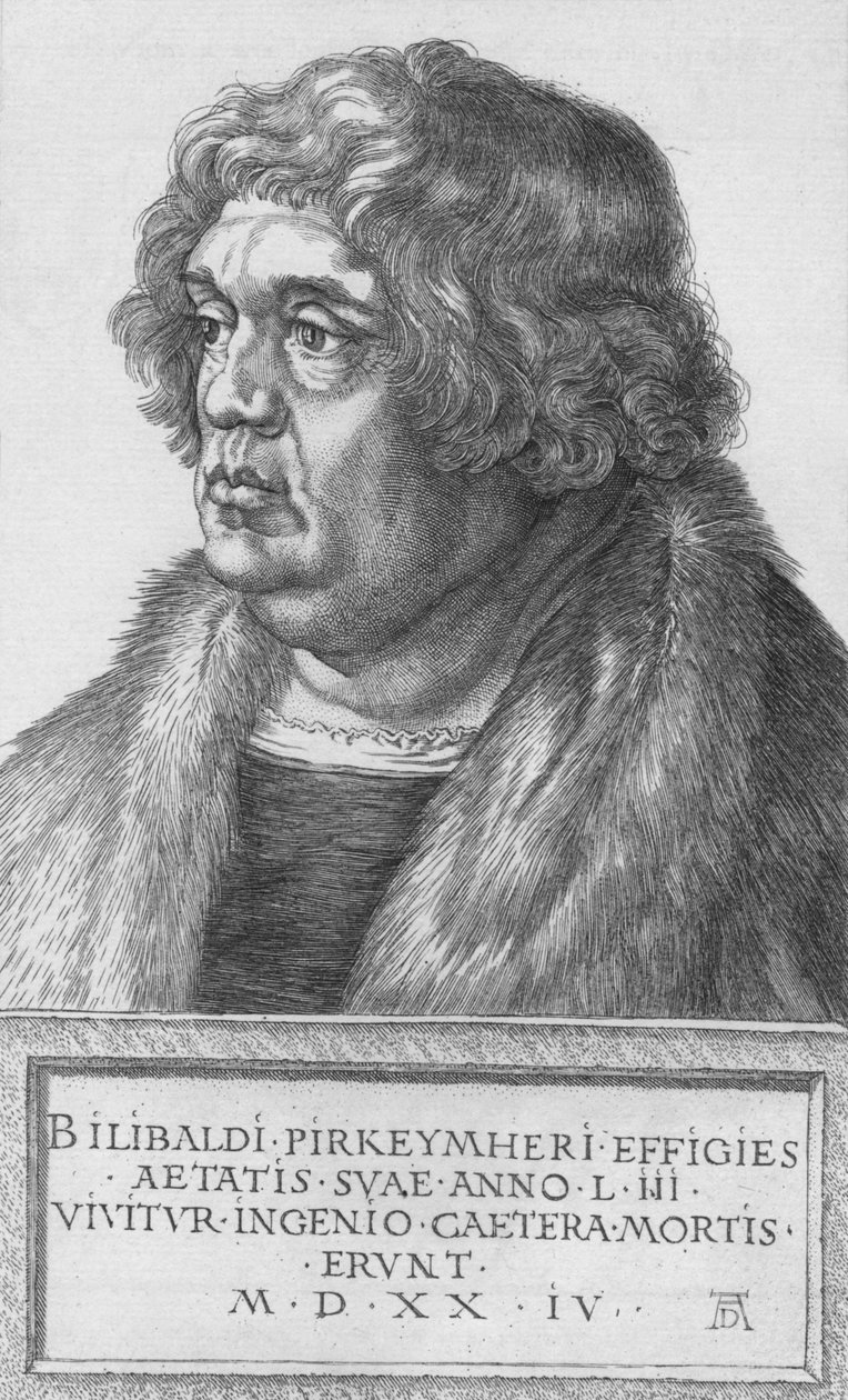 Pirkheimerin muotokuva, 1524, 1906 tekijältä Albrecht Dürer