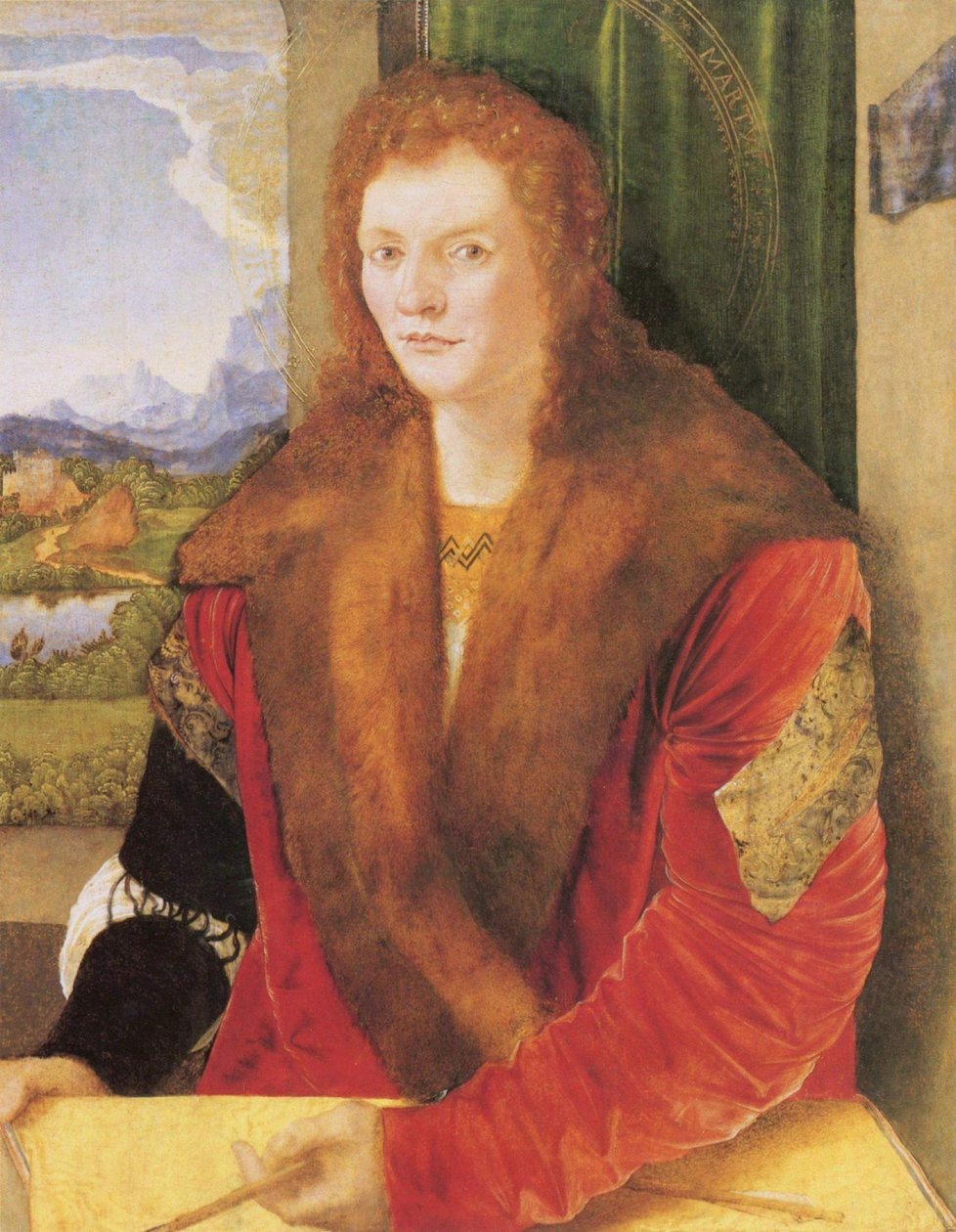 Pyhän Sebastianin muotokuva nuolen kanssa tekijältä Albrecht Dürer
