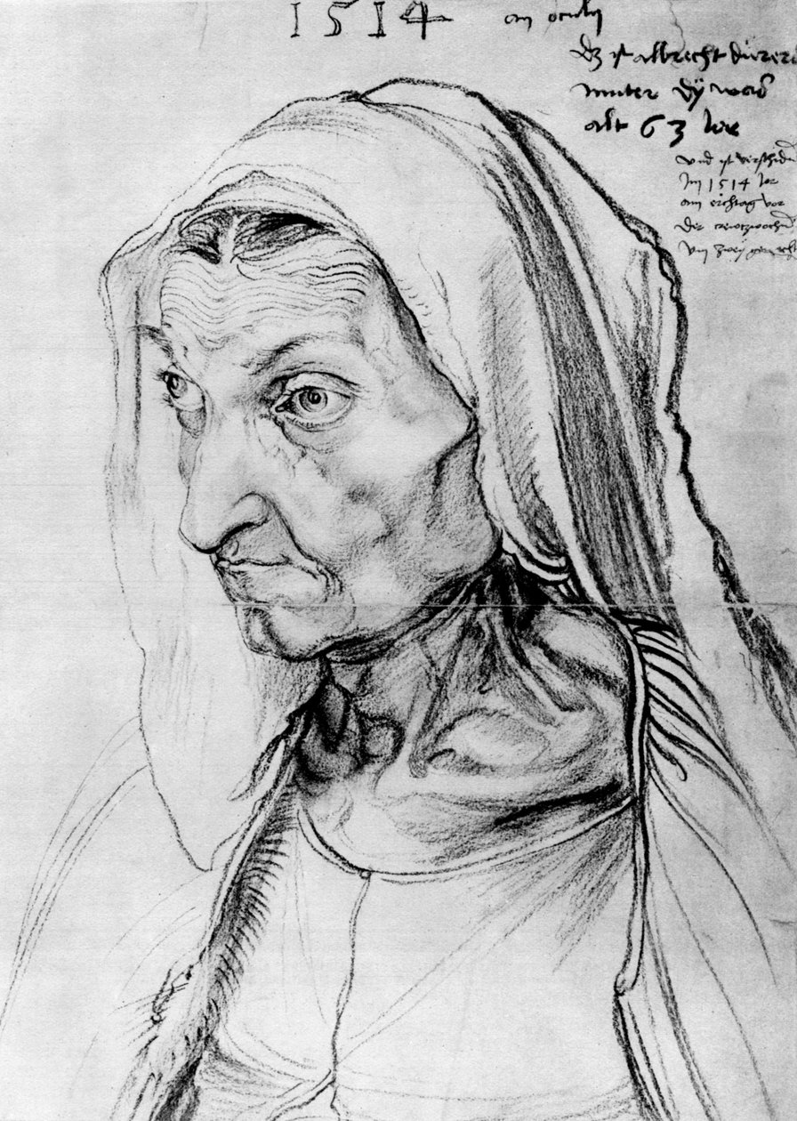 Taiteilijan äidin muotokuva, 1514, 1936 tekijältä Albrecht Dürer