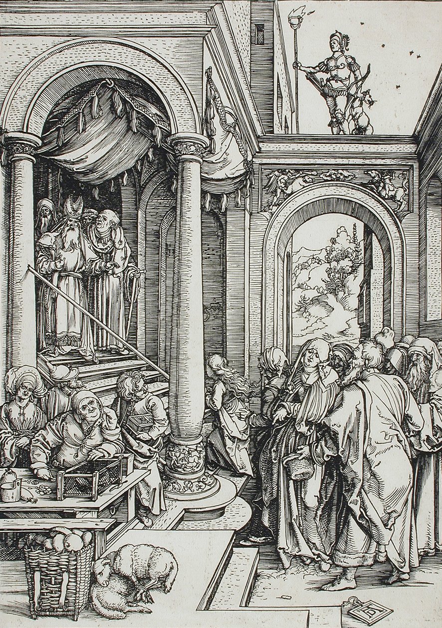 Neitsyt Marian tuominen temppeliin tekijältä Albrecht Dürer