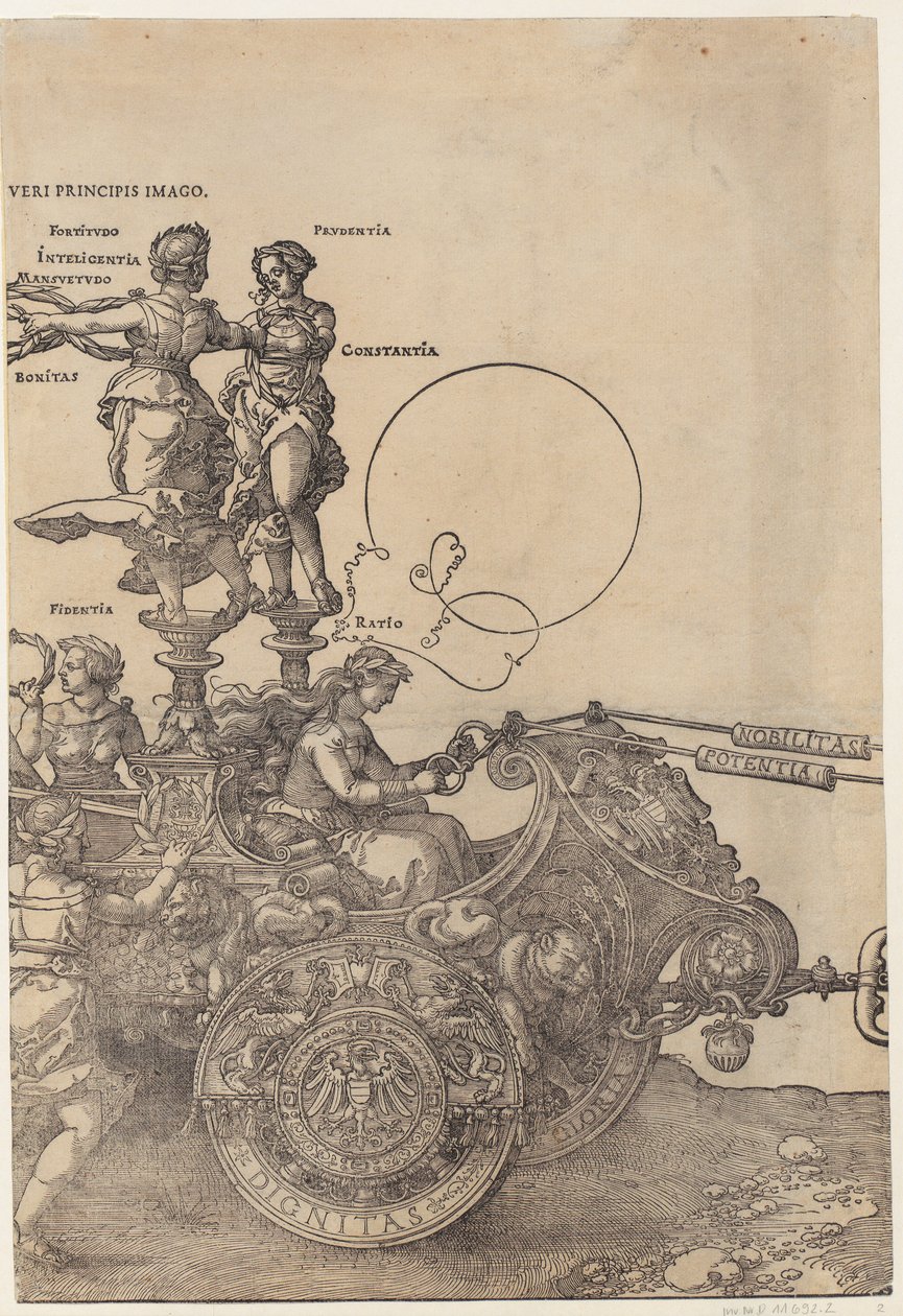 Oikea puoli vaunusta, sarjan ”Suuri voittokulkue” sivu 2 tekijältä Albrecht Dürer