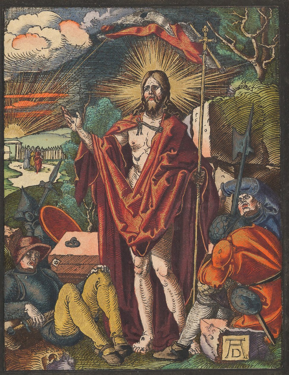 Ylösnousemus, pienestä puupiirroksesta Passion.n.d. tekijältä Albrecht Dürer