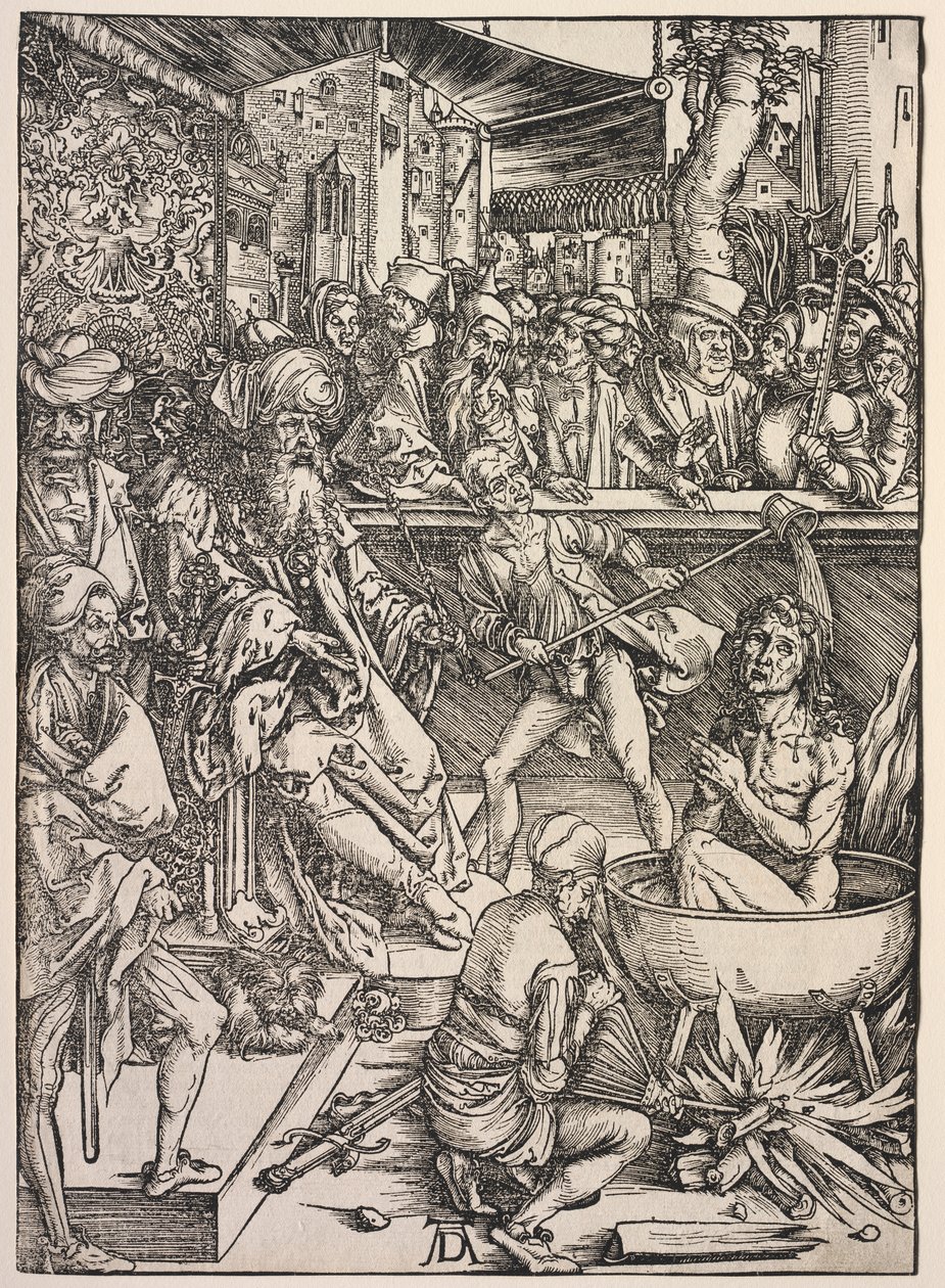 Revelació de Sant Joan: Martiri de Sant Joan Finnish tekijältä Albrecht Dürer