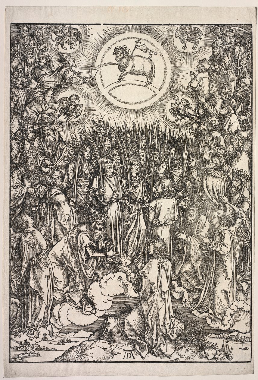 Pyhän Johanneksen ilmestys: Karitsan palvonta, 1511. tekijältä Albrecht Dürer