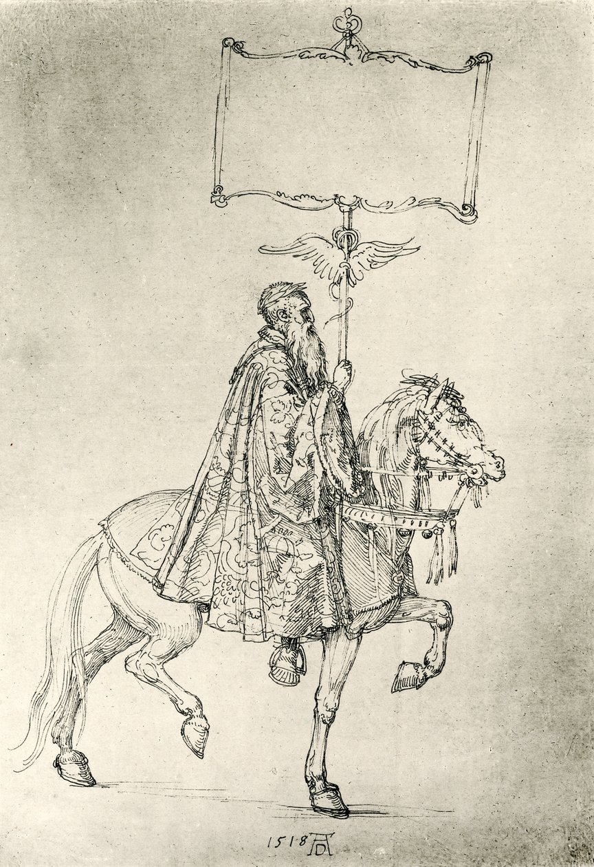 Ratsastava vanha mies tekijältä Albrecht Dürer