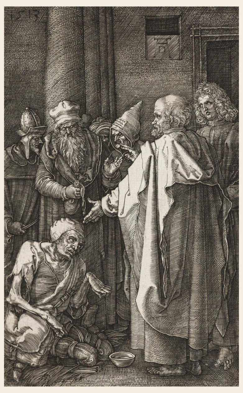 S. Peter ja S. John parantavat rampoja temppelin portilla tekijältä Albrecht Dürer