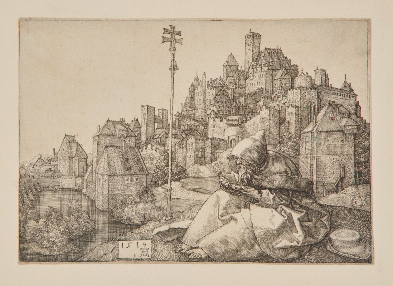 Pyhä Antonius lukemassa tekijältä Albrecht Dürer