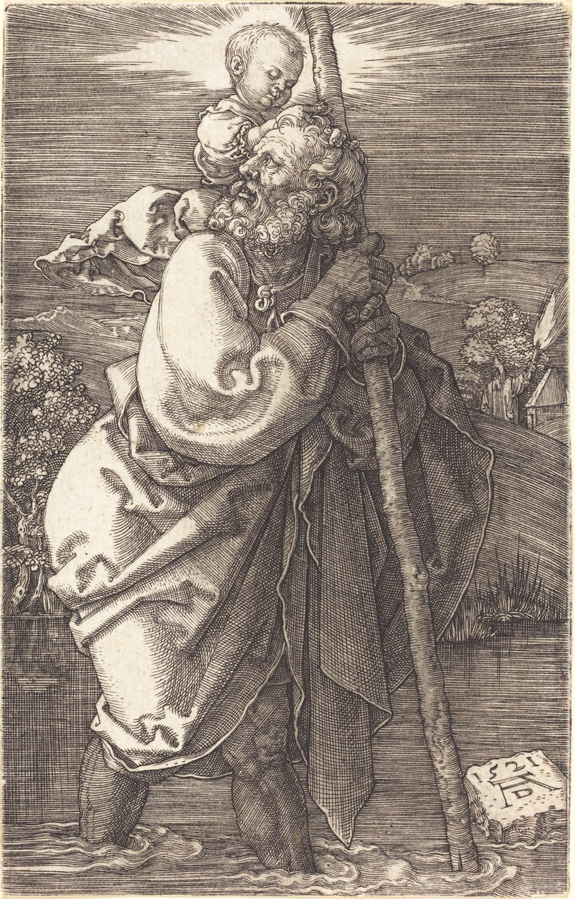 Pyhä Christopher kasvot vasemmalle tekijältä Albrecht Dürer