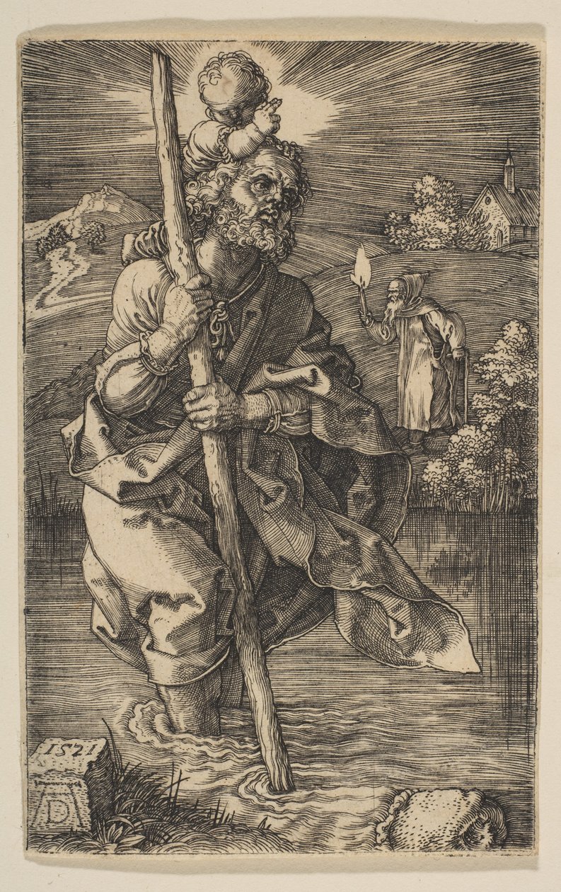 Pyhä Kristoffer, katse oikealle tekijältä Albrecht Dürer
