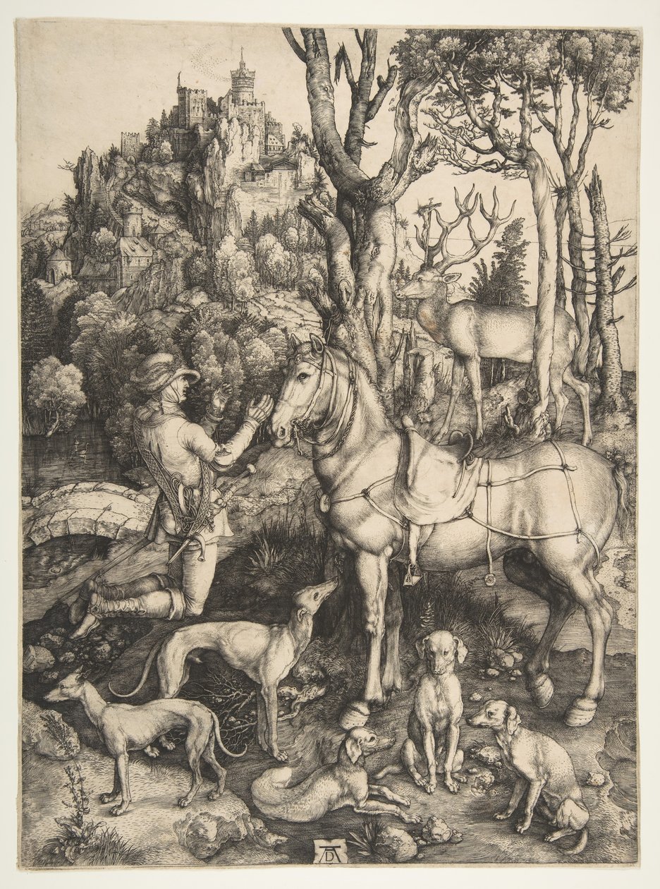 Sant Eustaci, ca. 1501. finlandès tekijältä Albrecht Dürer