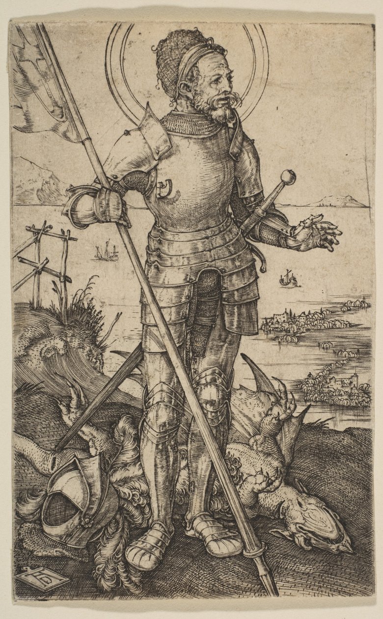 Seisova pyhä Yrjö tekijältä Albrecht Dürer