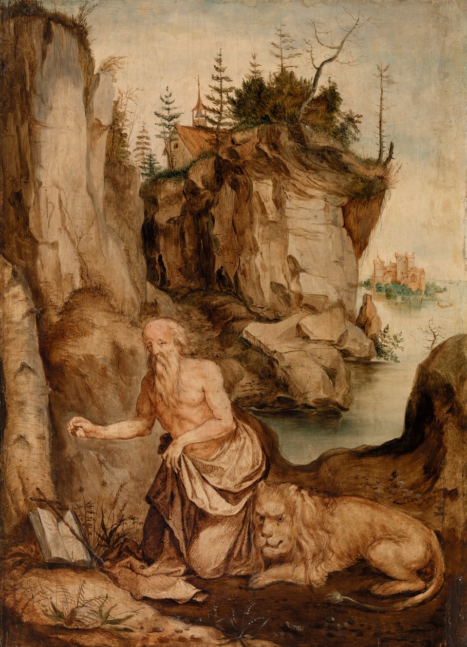 Pyhä Hieronymus ja leijona tekijältä Albrecht Dürer