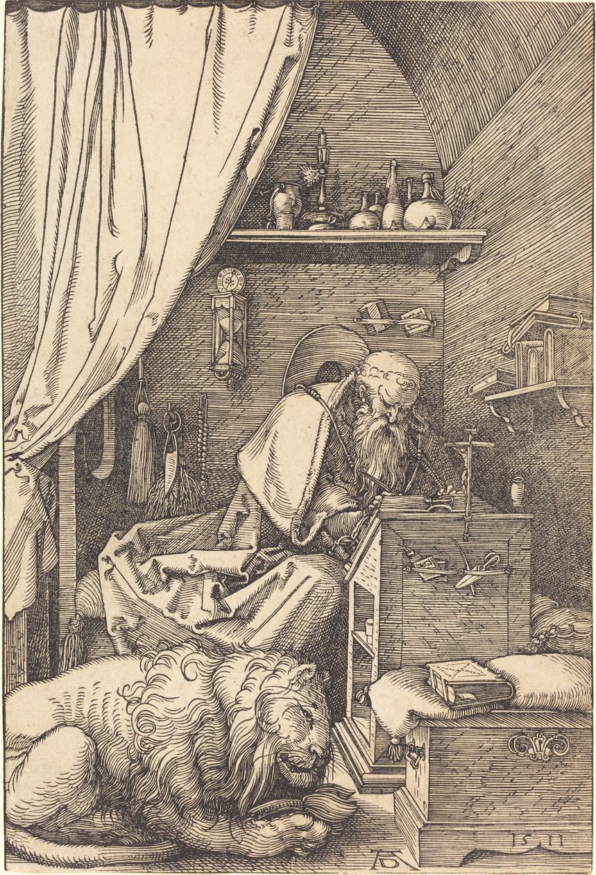 Pyhä Jerome sellissään tekijältä Albrecht Dürer