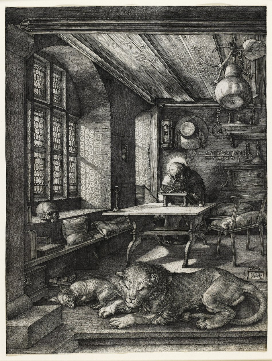Pyhä Hieronymus tutkimuksessaan, 1514 tekijältä Albrecht Dürer