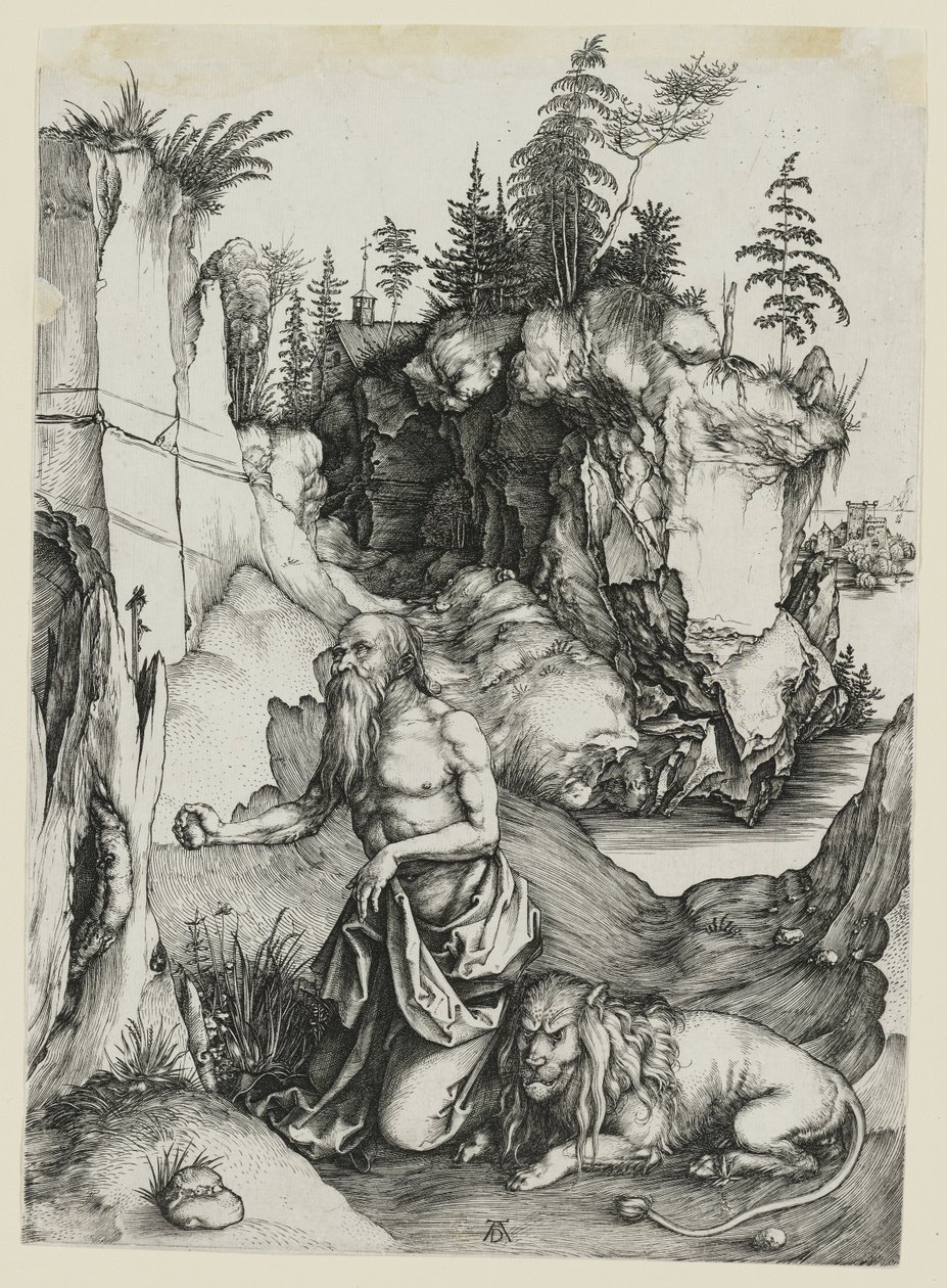 Katuva pyhä Hieronymus tekijältä Albrecht Dürer
