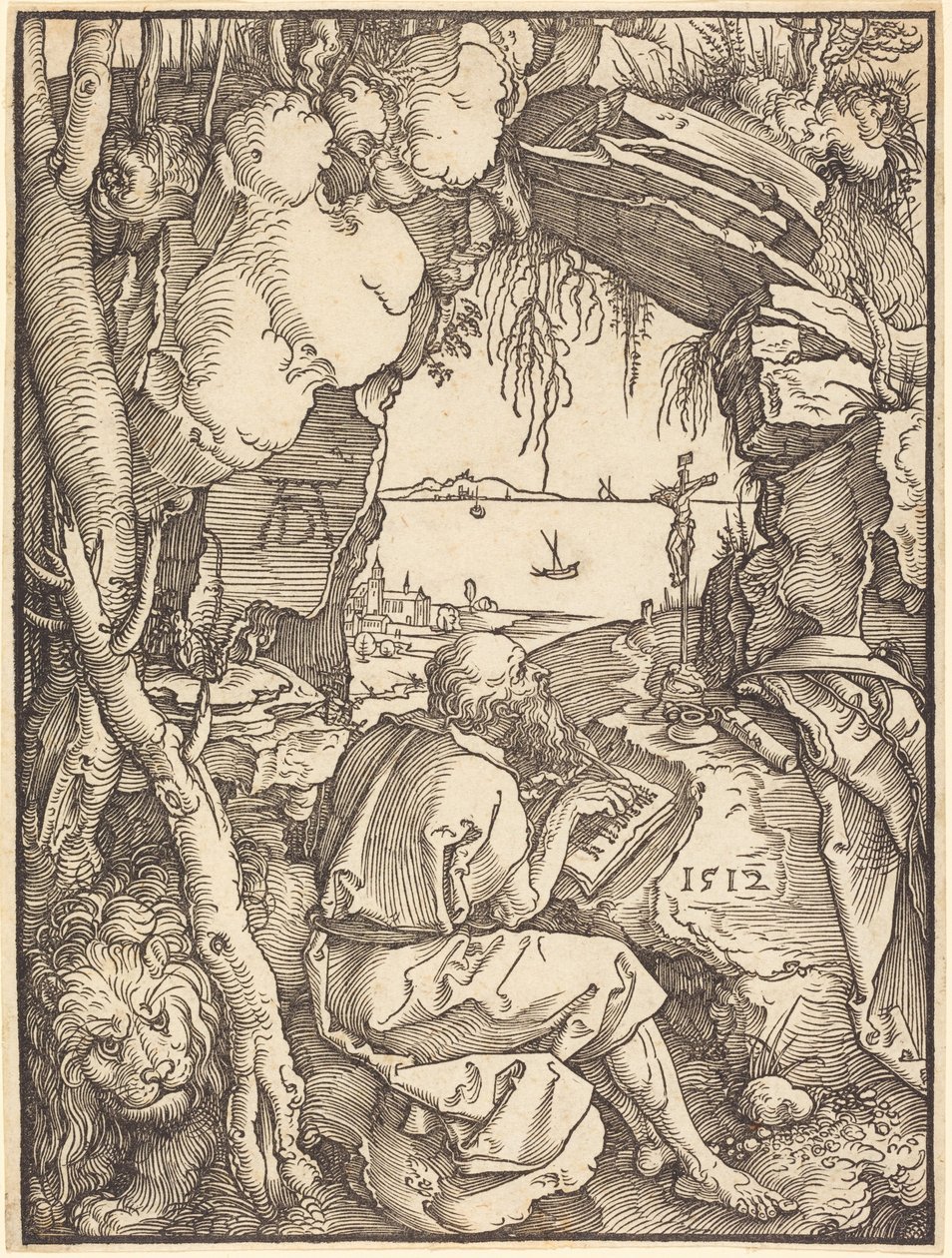 Pyhä Hieronymus luolassa tekijältä Albrecht Dürer