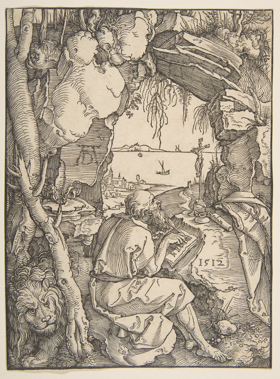Pyhä Hieronymus luolassa tekijältä Albrecht Dürer