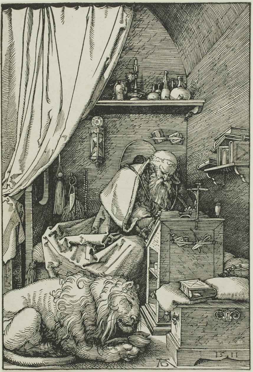 Pyhä Jerome sellissään tekijältä Albrecht Dürer