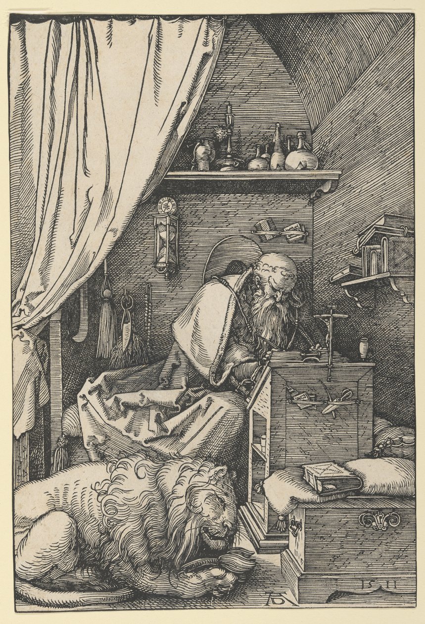Pyhä Hieronymus kammiossaan tekijältä Albrecht Dürer