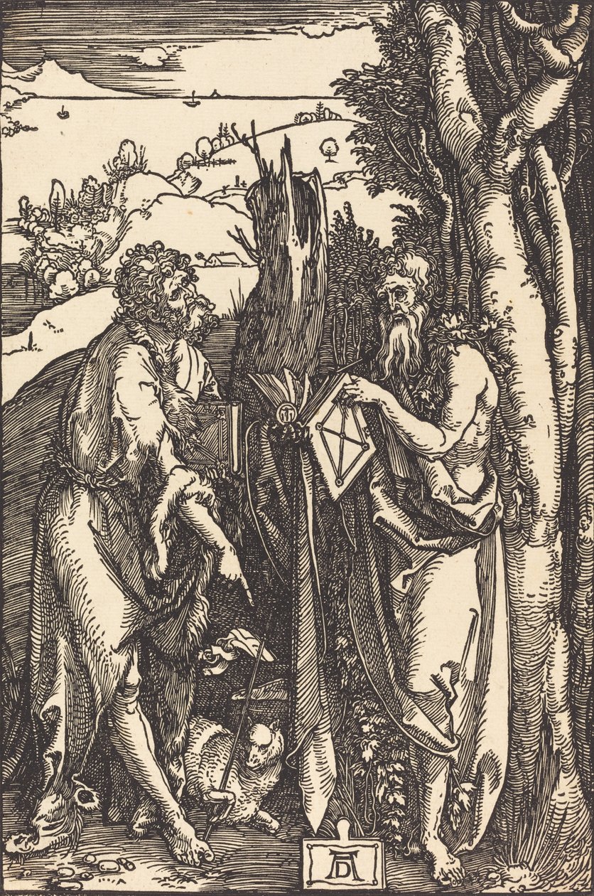 Pyhä Johannes Kastaja ja Pyhä Onufrius, n. 1504. tekijältä Albrecht Dürer