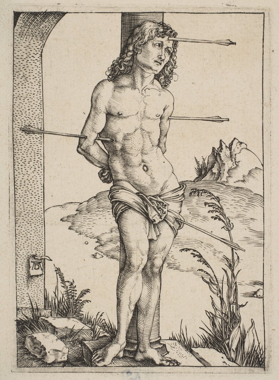 Pylvääseen sidottu pyhä Sebastian tekijältä Albrecht Dürer