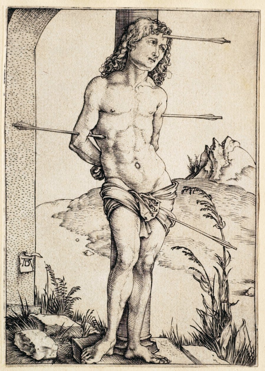 Pylvääseen sidottu pyhä Sebastian tekijältä Albrecht Dürer
