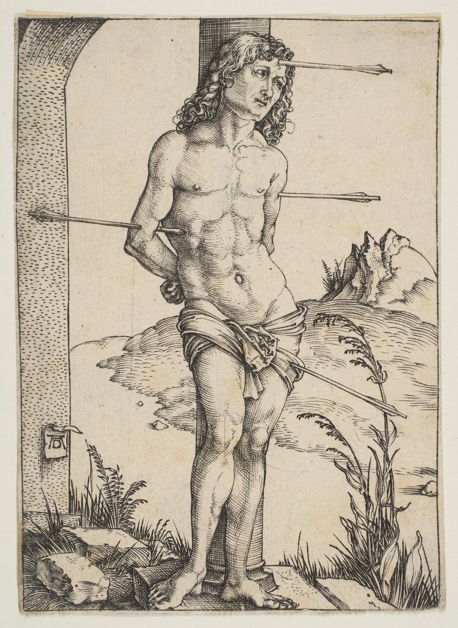 Pyhä Sebastián sidottu pylvääseen, n. 1499. tekijältä Albrecht Dürer