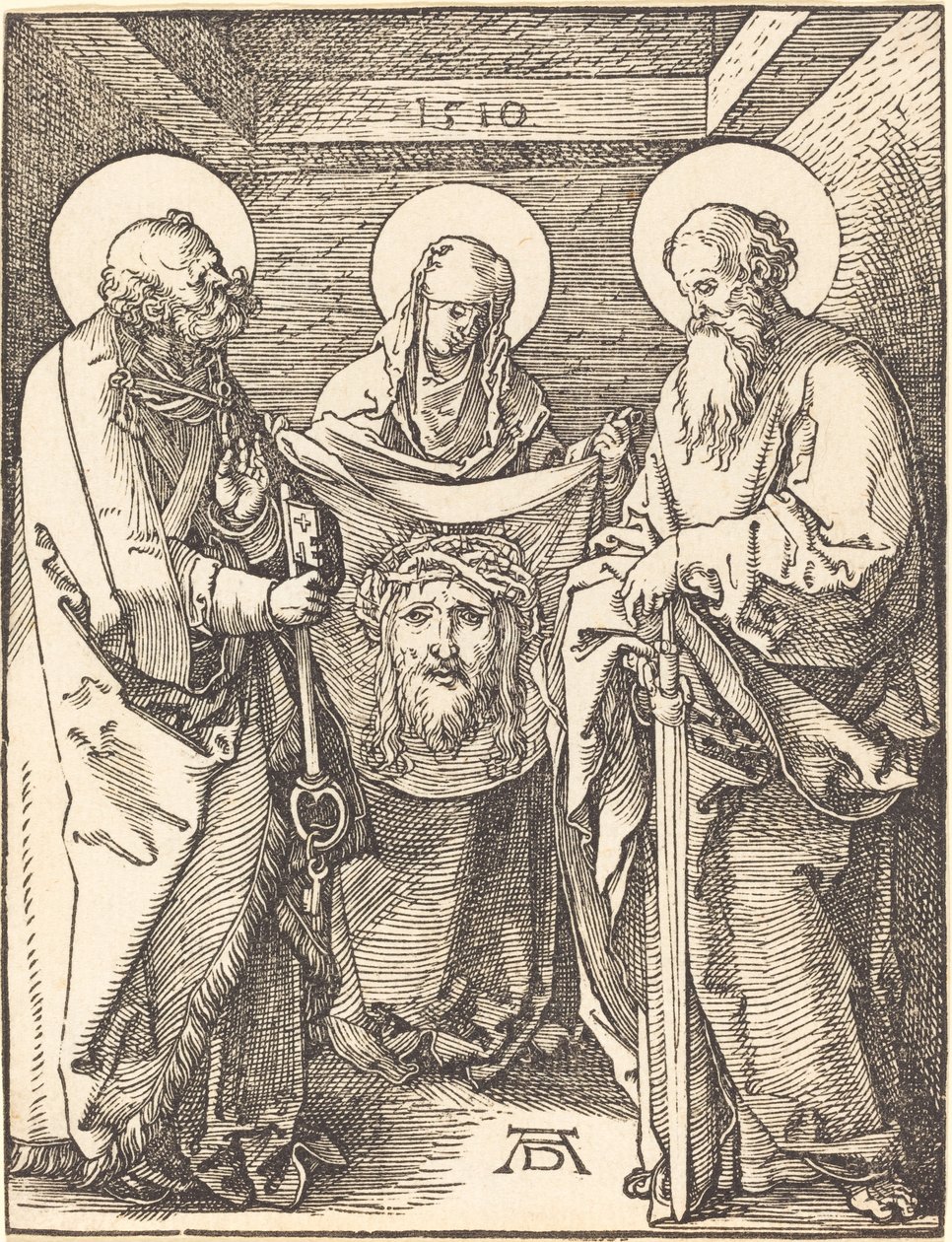 Pyhä Veronica pyhien Pietarin ja Paavalin välissä tekijältä Albrecht Dürer