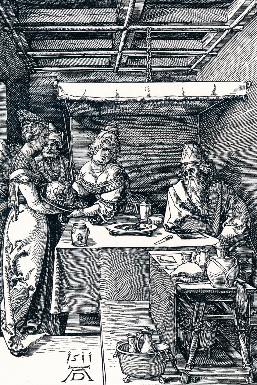 Salome esittelee Pyhän Johannes Kastajan pään Herodiakselle, 1511 1906 tekijältä Albrecht Dürer