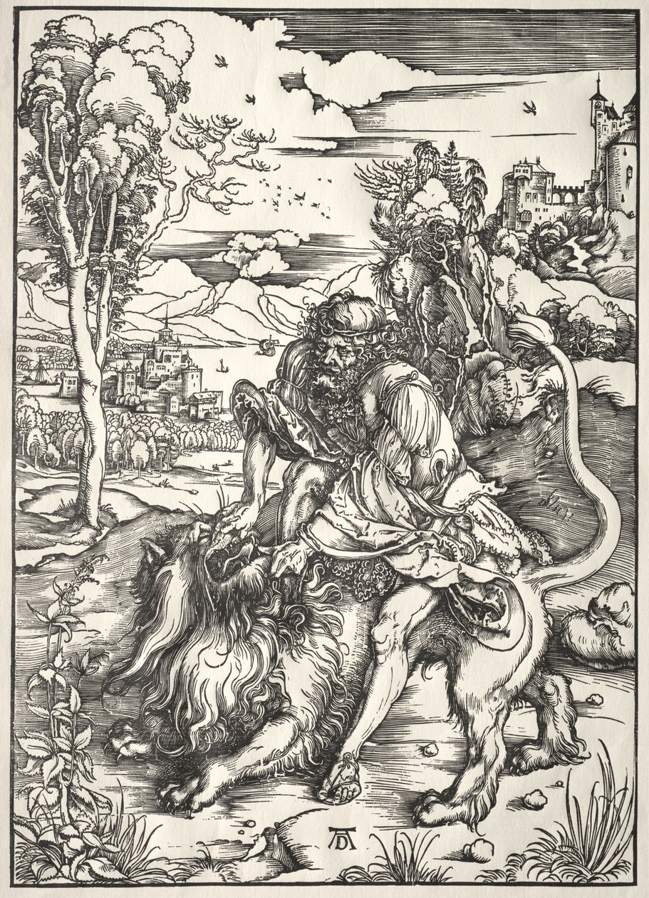 Samson ja leijona tekijältä Albrecht Dürer
