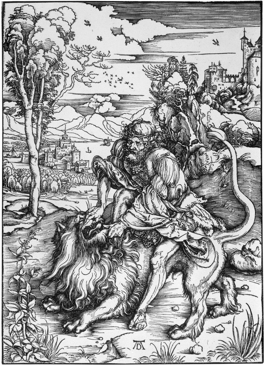 Simson tappaa leijonan tekijältä Albrecht Dürer